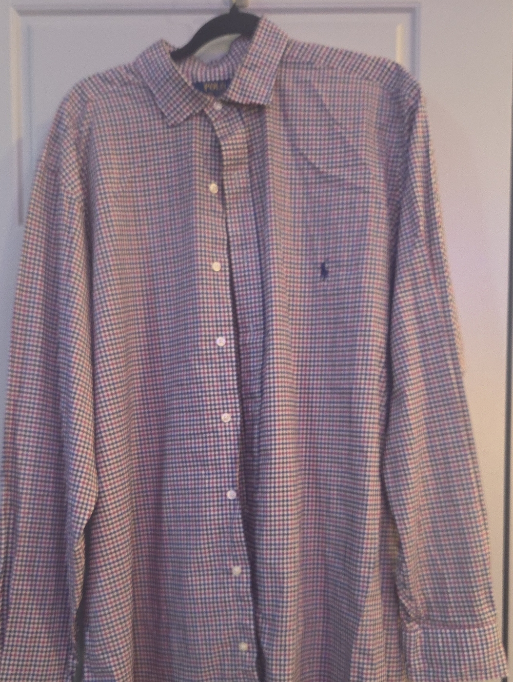 Ralph Lauren Burgundy, White,  and Blue Mini-Check Button-Down Shirt